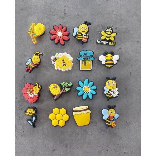 6 Croc Charms Bees