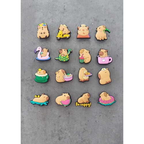 6 Croc Charms Capibara
