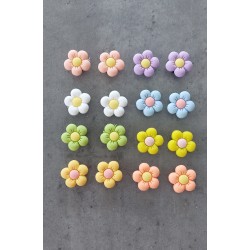 6 Croc Charms Flowers