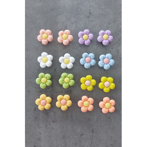 6 Croc Charms Flowers