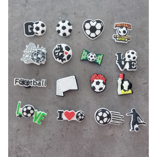 6 Croc Charms Football