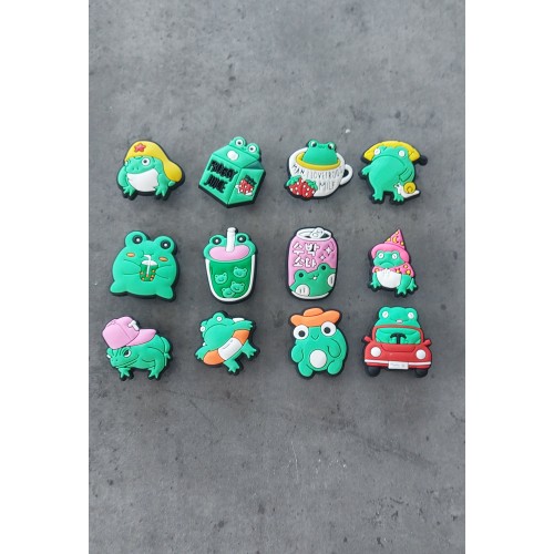 6 Croc Charms Frogs